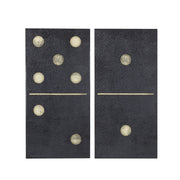 Two Black Dominos - Printed On Canvas (Set of 2) - Black