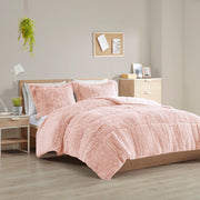 Malea - Shaggy Comforter Mini Set - Blush