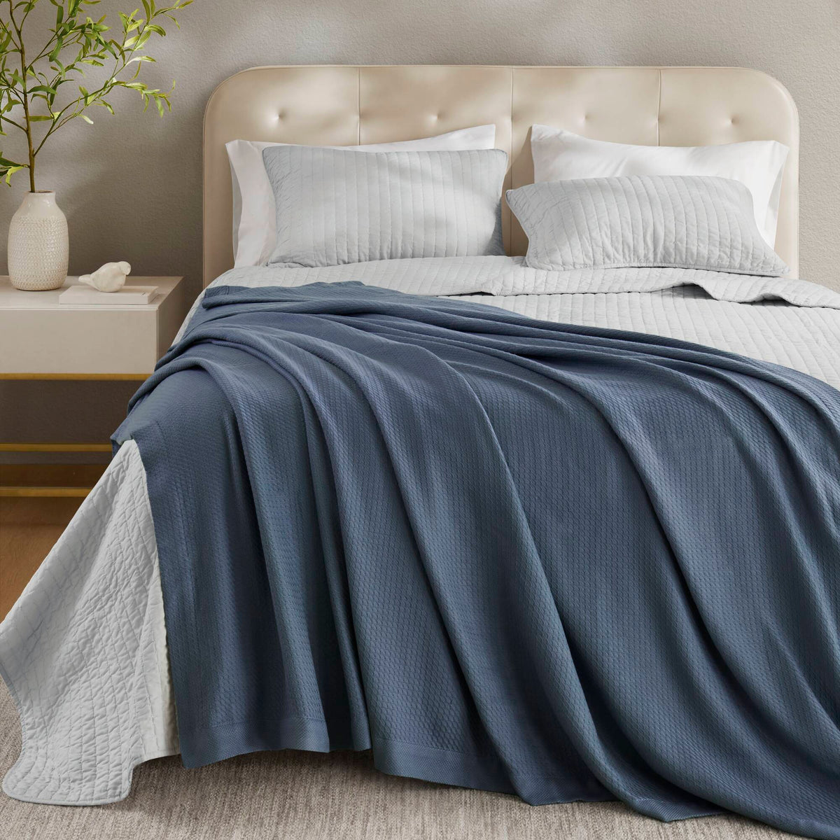 Egyptian Cotton - King Blanket - Blue