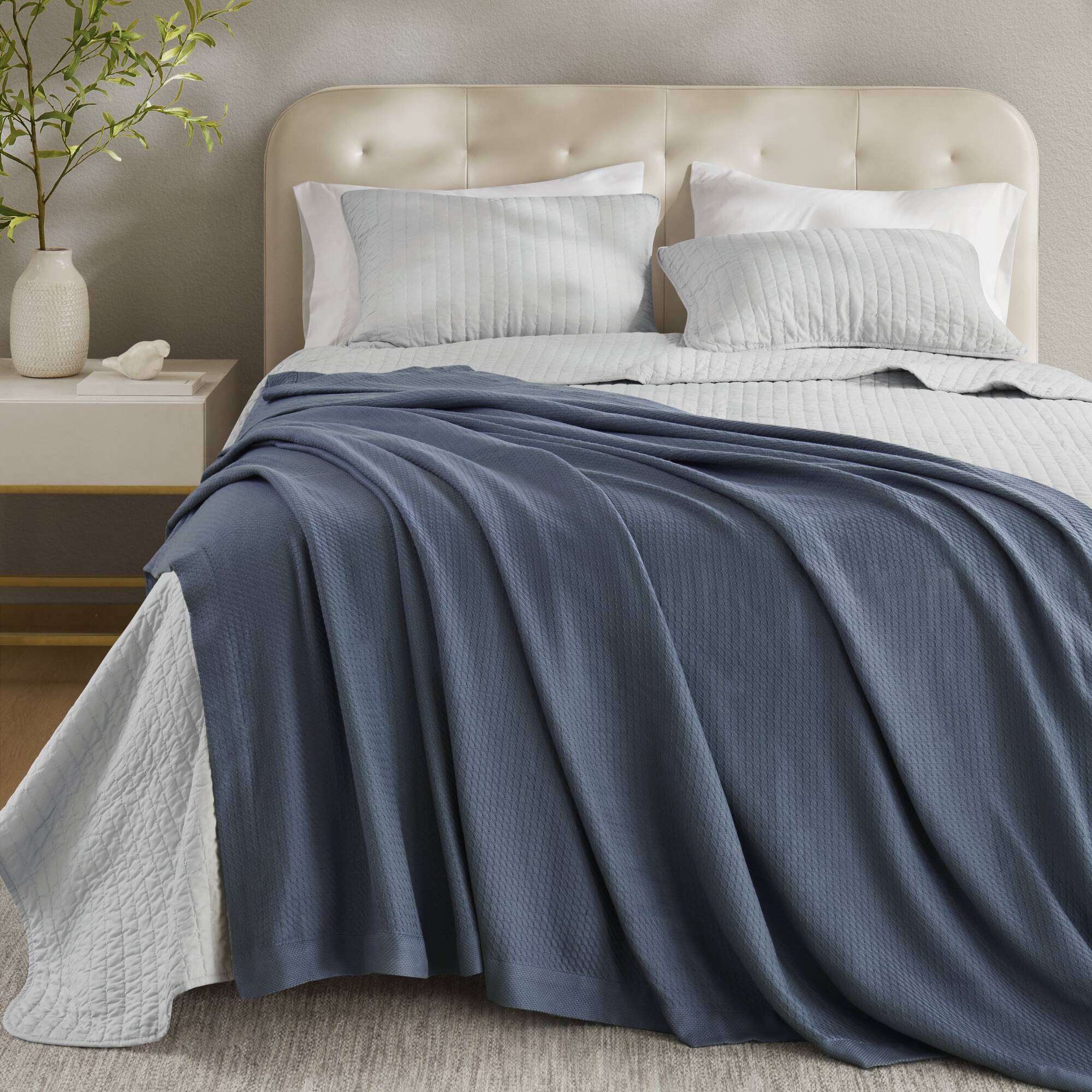 Egyptian Cotton - Twin Blanket - Blue