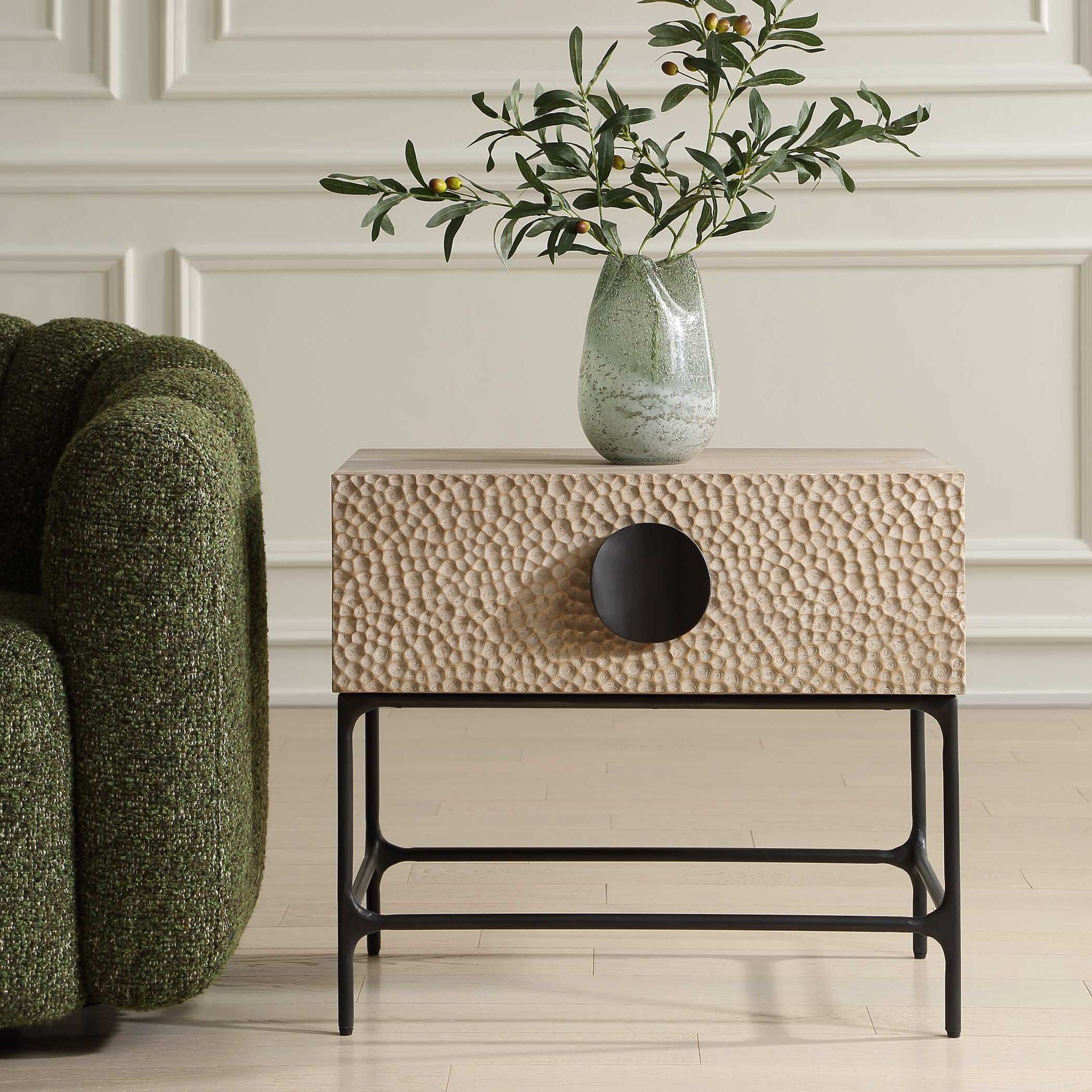 Lunar - Wooden Side Table - Black / Woodtone