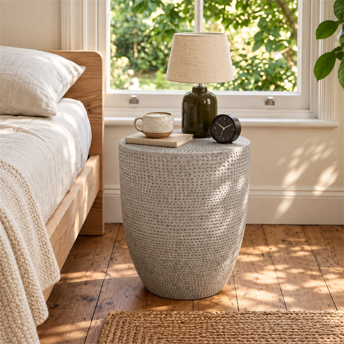 Outdoor Lightweight Concrete, Side Table - Natural