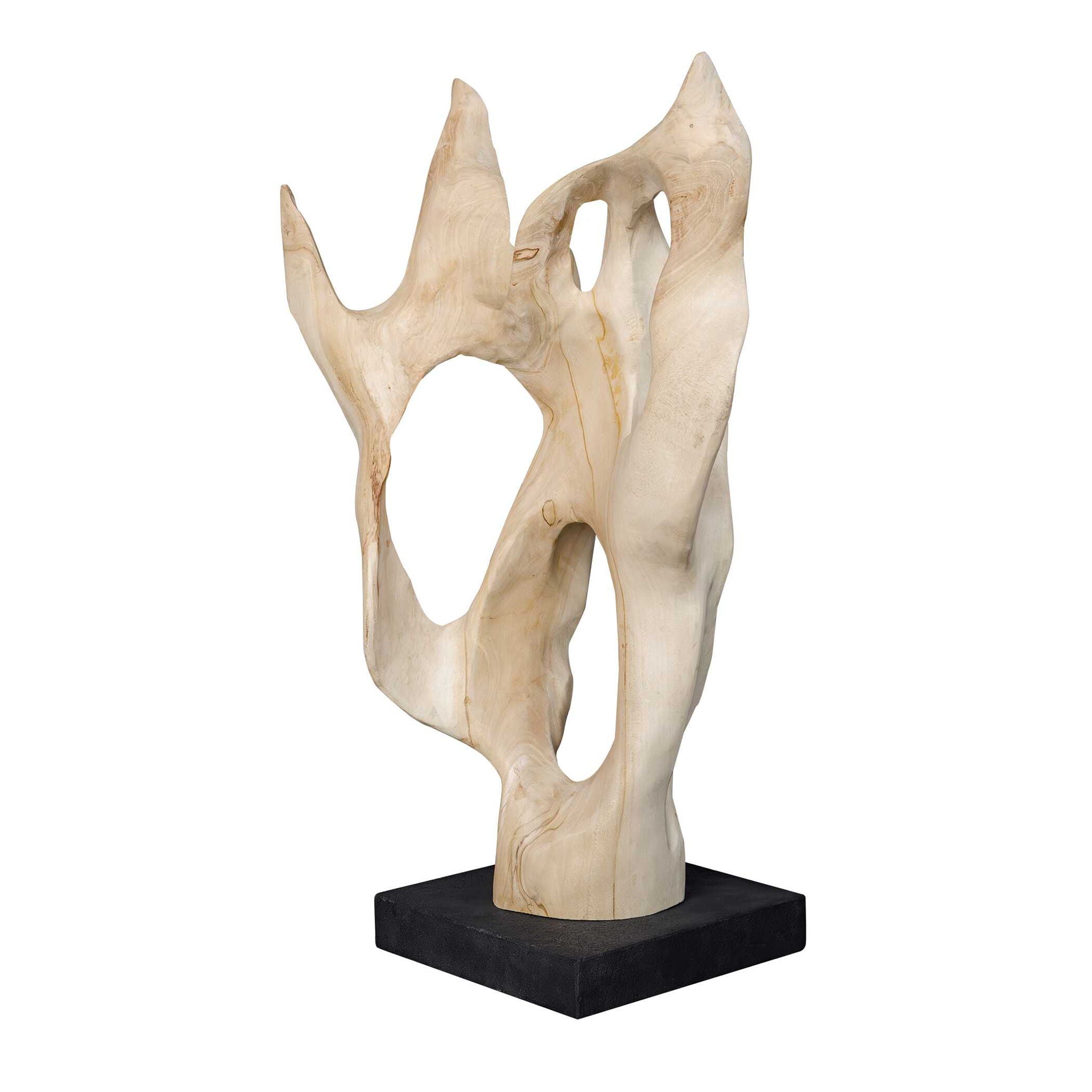 Hollow Form - Indoor-Outdoor Teak Sculpture - Woodtone