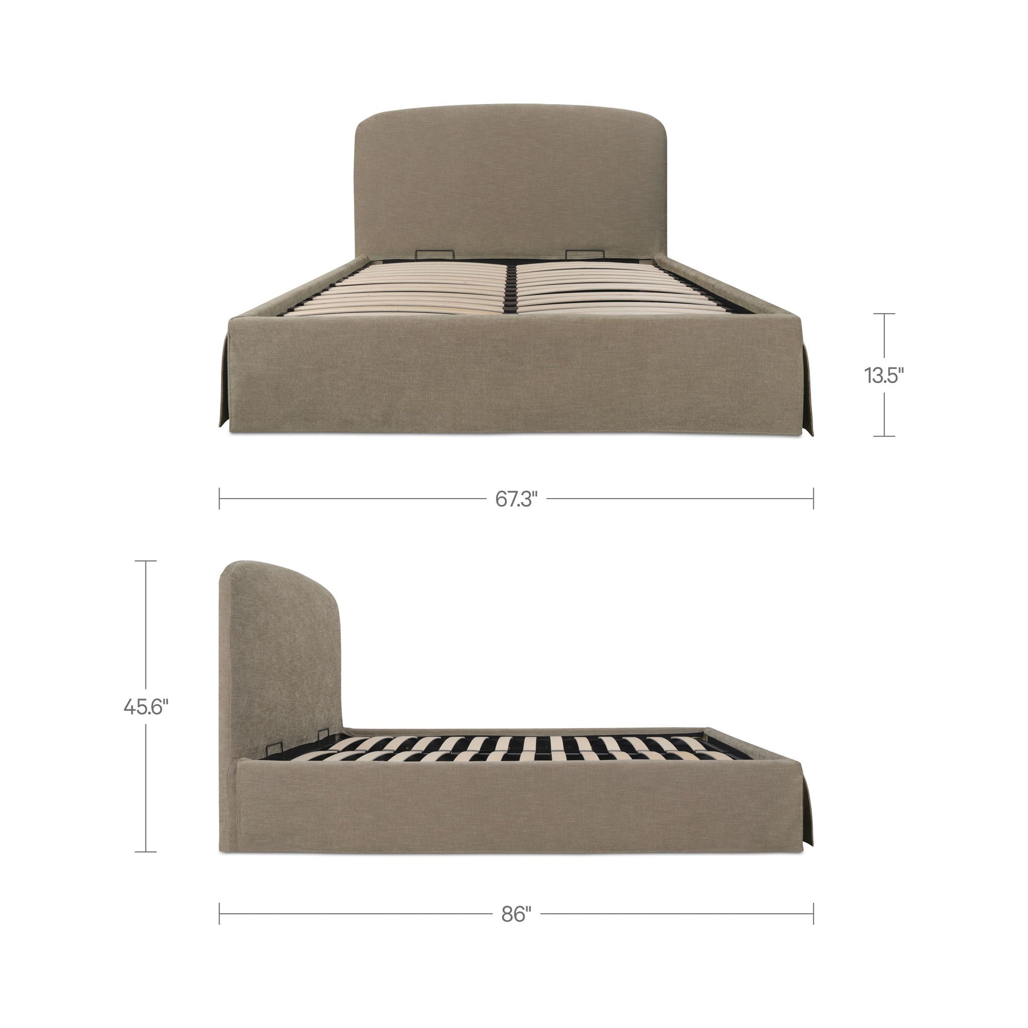 Joan - Queen Storage Bed - Taupe
