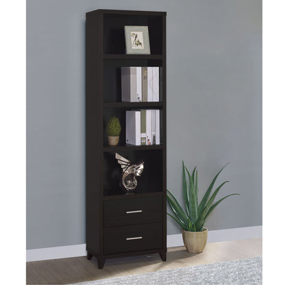 Media Tower With And Drawer With Adjustable Shelves Handles - Brown