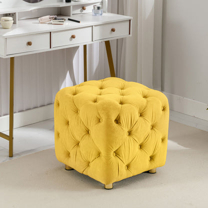 Modern Upholstered Ottoman, Exquisite Small End Table, Soft Foot Stool, Dressing Makeup Chair, Comfortable Seat For Living Room, Bedroom, Entrance