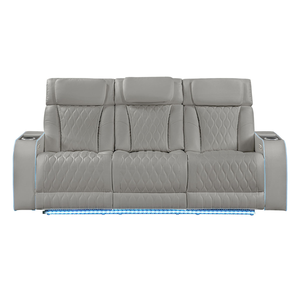 Electra - 3 Piece Power Reclining Sofa, Loveseat And Recliner Set With Power Headrests, Massage And LED Lighting
