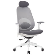 High Back Swivel Desk Chair With Height Adjustable Backrest, 3 Tilt Lock & Rotatable Headrest - Milk White