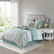 Shawnee - California King 8 Piece Comforter Set - Seafoam