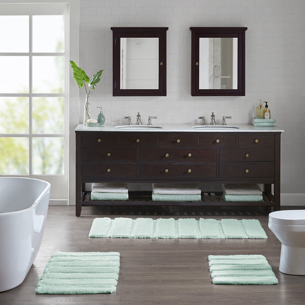 Tufted Pearl Channel - 24" x 58" Rug - Seafoam