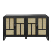 Sideboard Buffet Cabinet With 4 Doors & Adjustable Shelves - Black