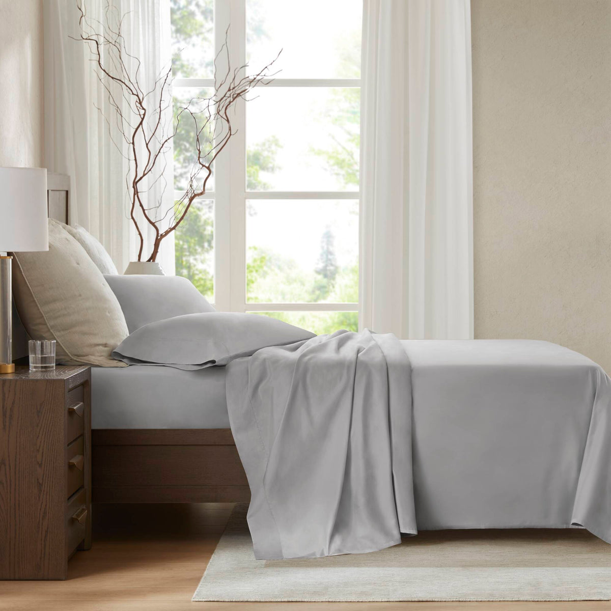 King Sateen Sheet Set - Gray