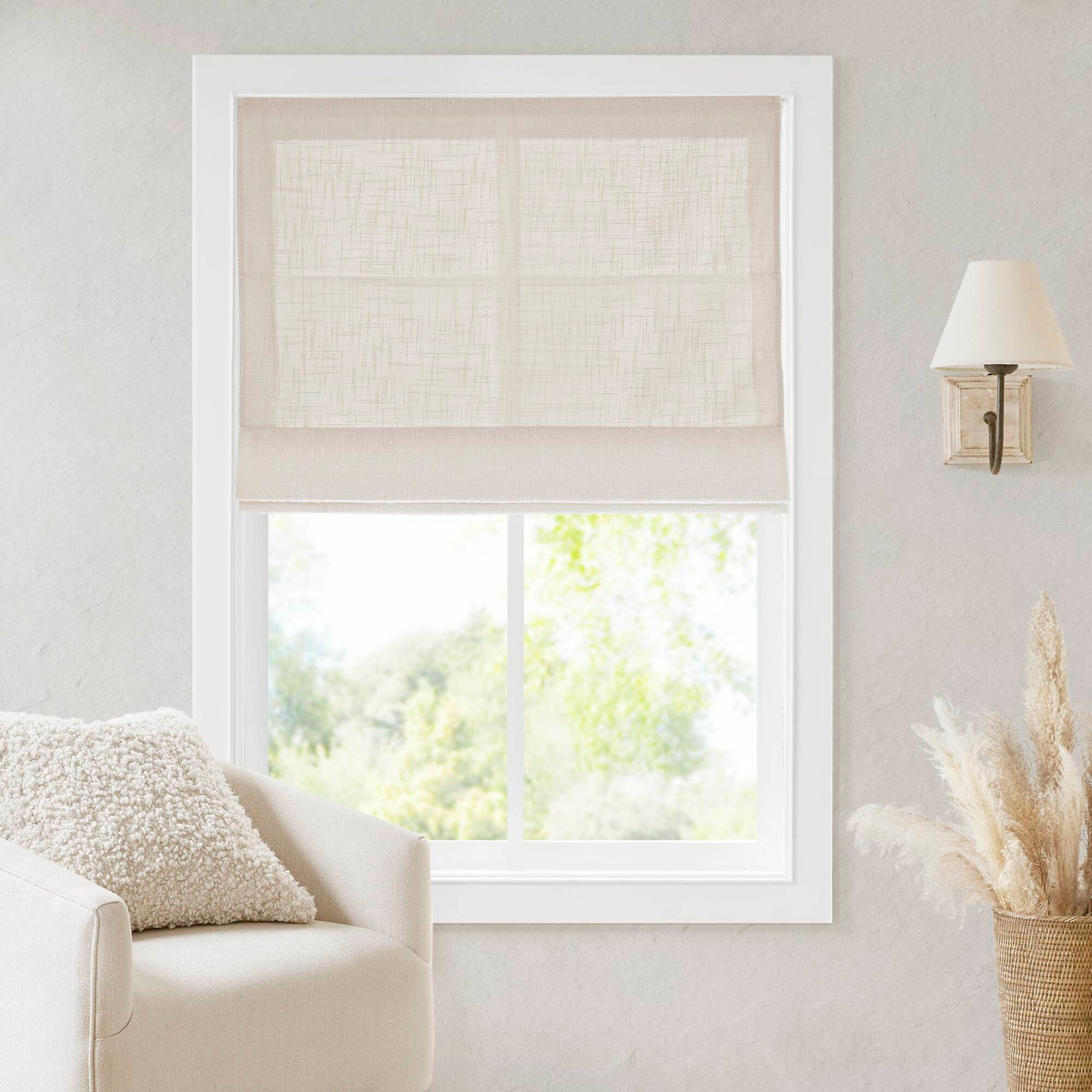 Quincy - 34'' X 64" Cordless Roman Shade - Linen