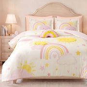 Sunshine - Queen Comforter Set - Pink / Yellow