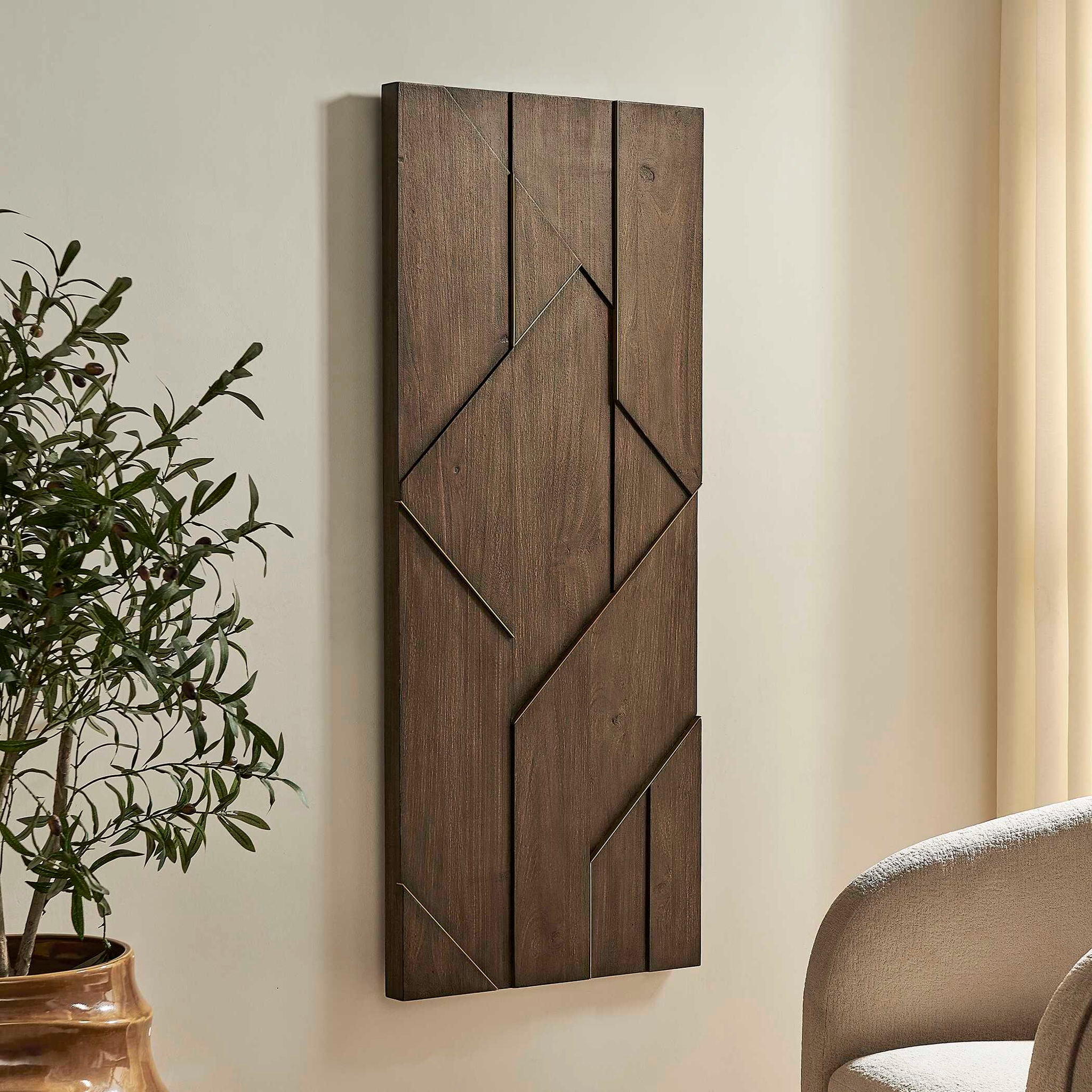 Hanoi - Geometric Wood Wall Panel - Woodtone