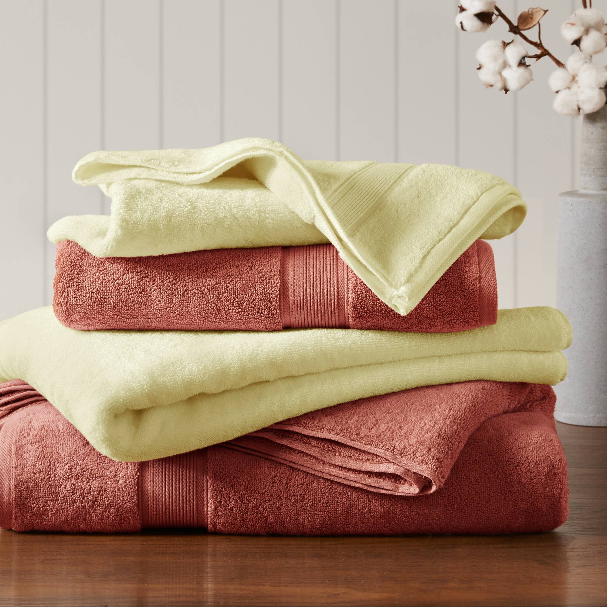 800GSM - 8 Piece Antimicrobial Towel Set - Yellow