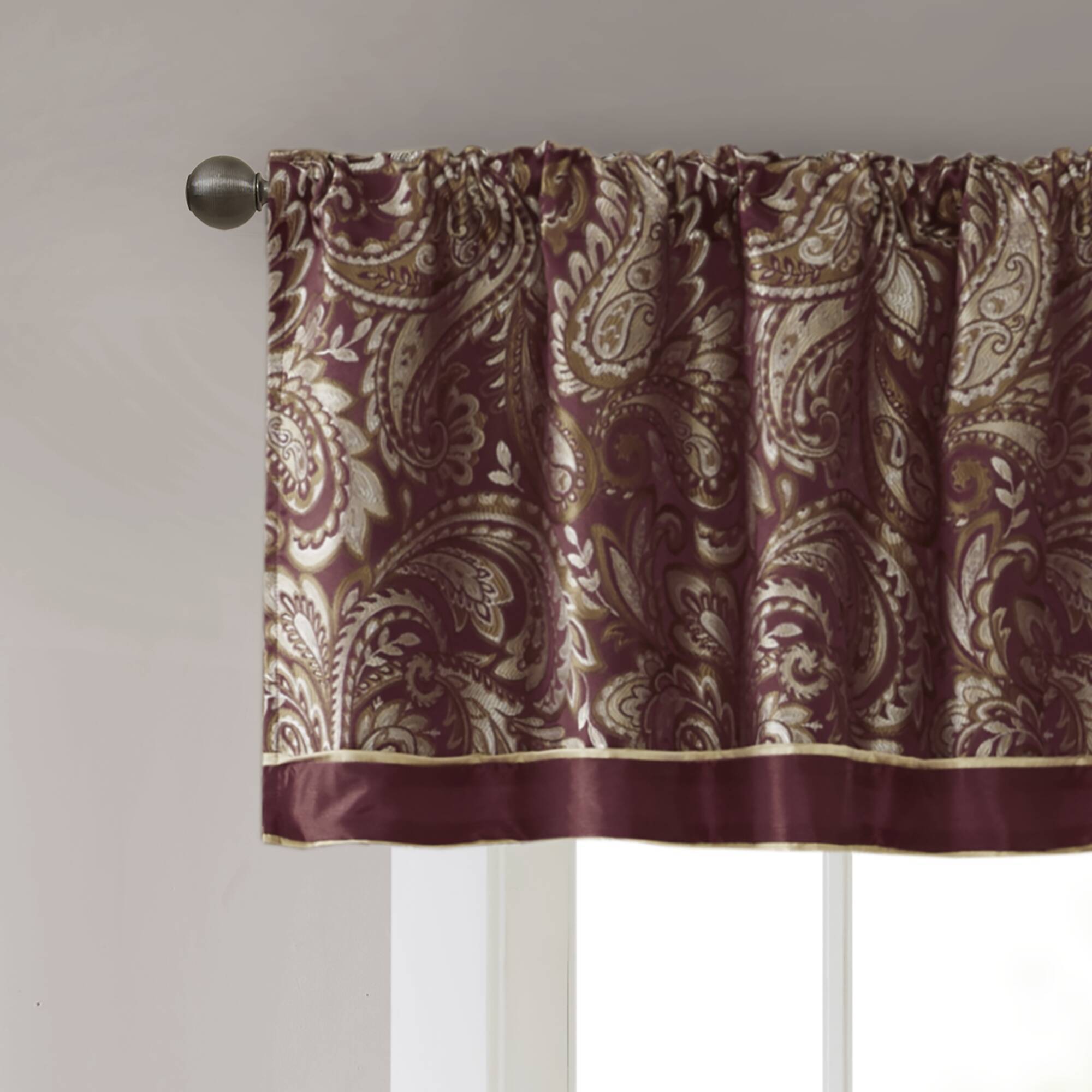 Aubrey - Window Valance - Burgundy