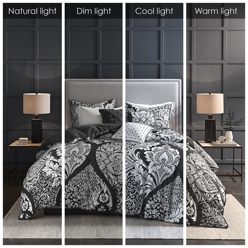 Vienna - 6 Piece King Printed Duvet Cover Set - Black