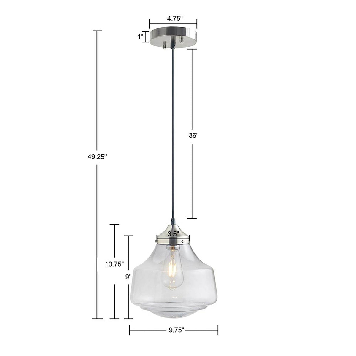 Elm - Single Bell-Shaped Pendant - Smoke Gray