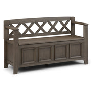 Amherst - Entryway Storage Bench - Dark Brown
