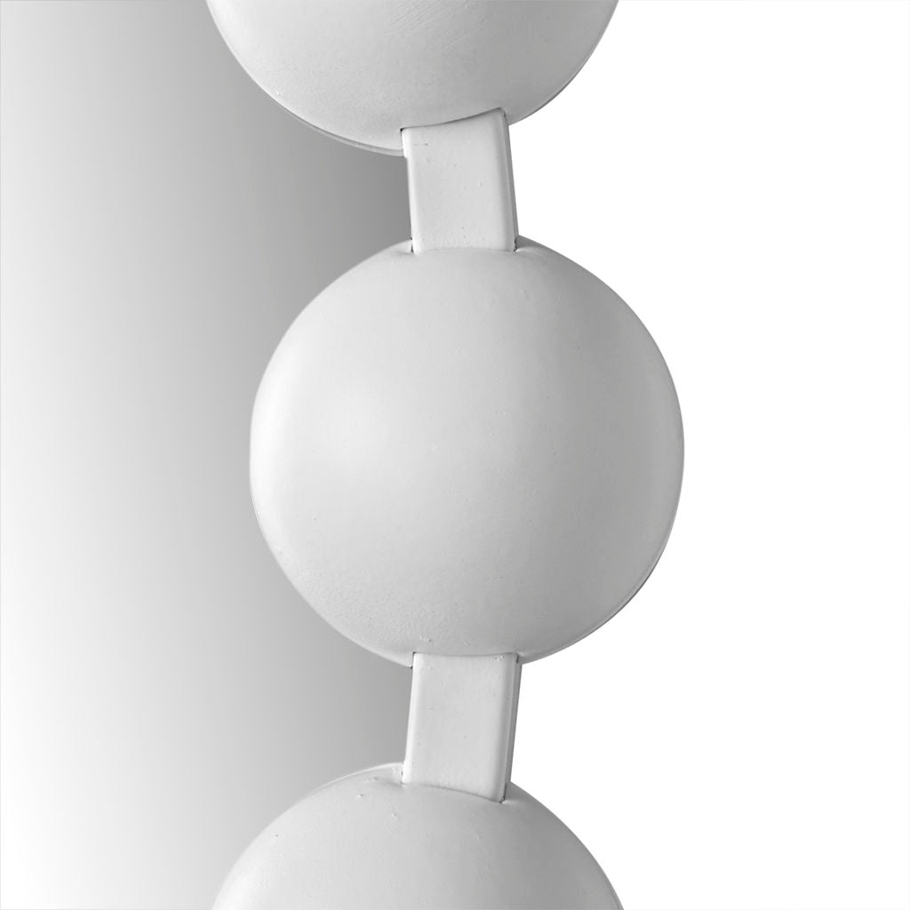 Marlowe - Beaded Round Wall Mirror - White
