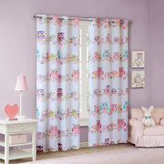 Wise Wendy - 84" Owl Printed Blackout Window Panel - Multi