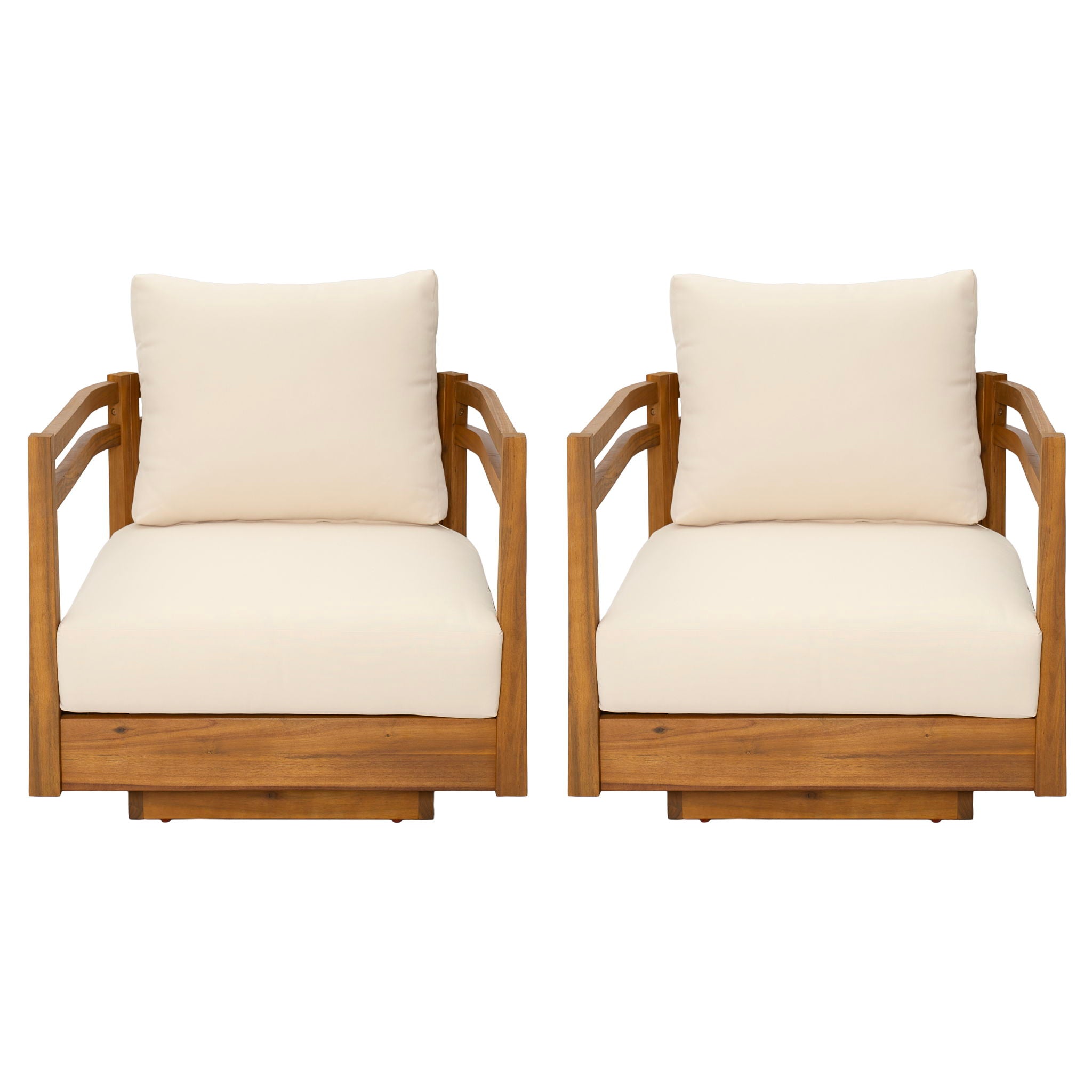 Outdoor Smooth Swivel Chair With Cushions