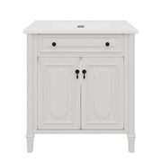 Vintage Bathroom Vanity With Sink, Rustic Cabinet With Soft Close Doors