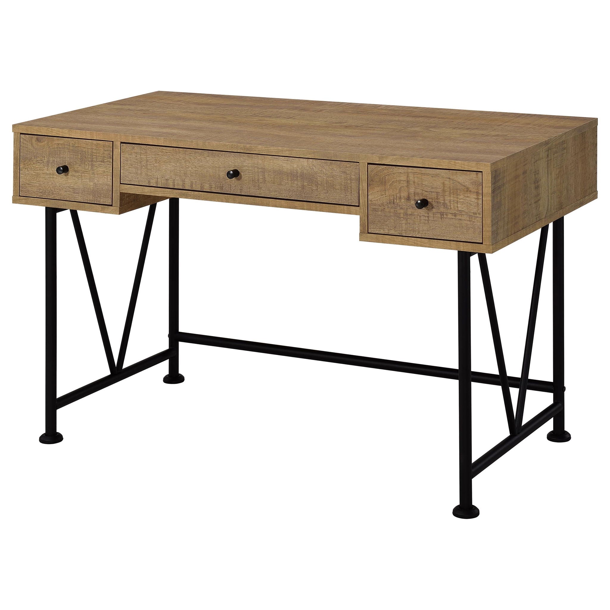 Vellun - 3 Drawer Writing Desk - Mango Color