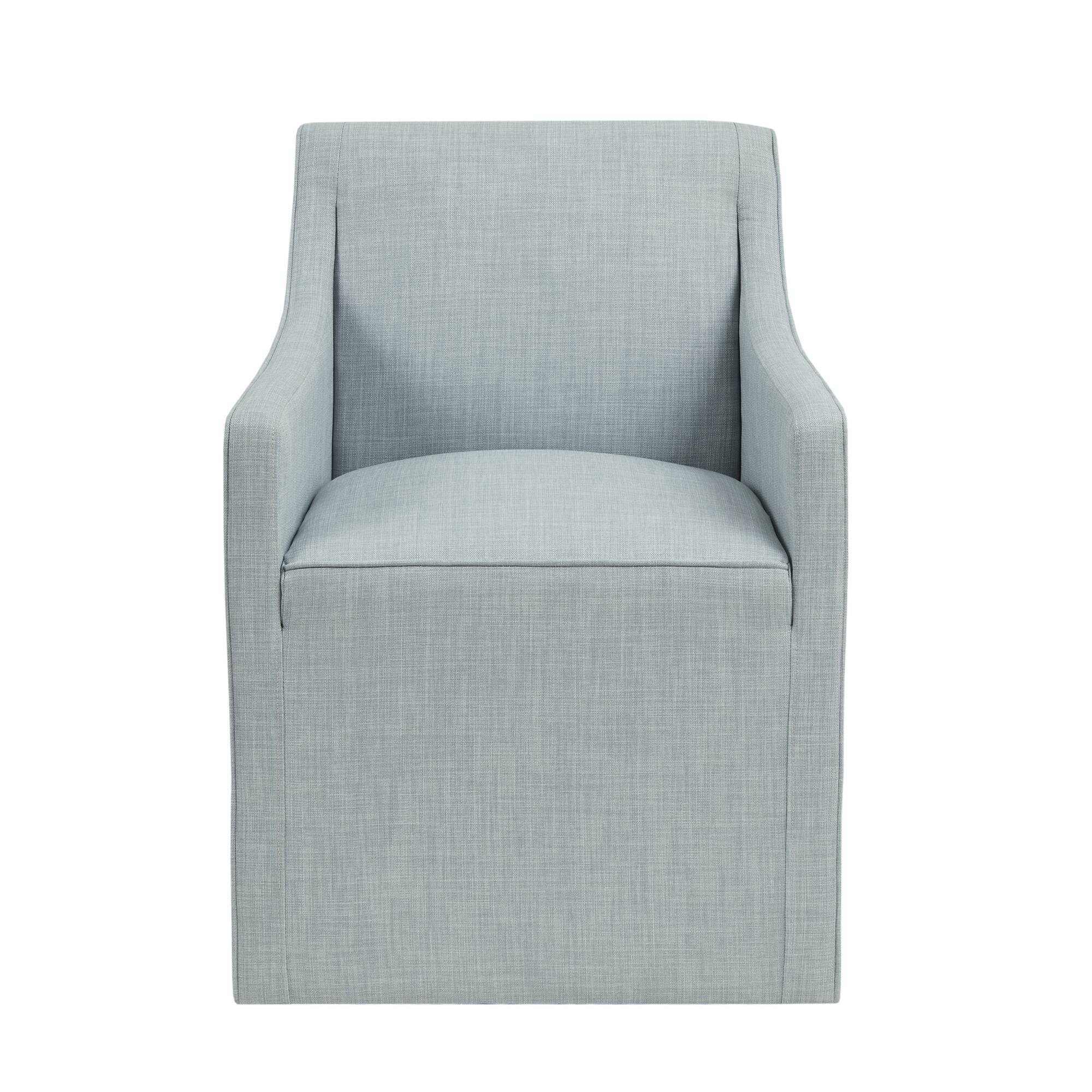 Charlotte - Skirted Dining Arm Chair With Casters - Blue
