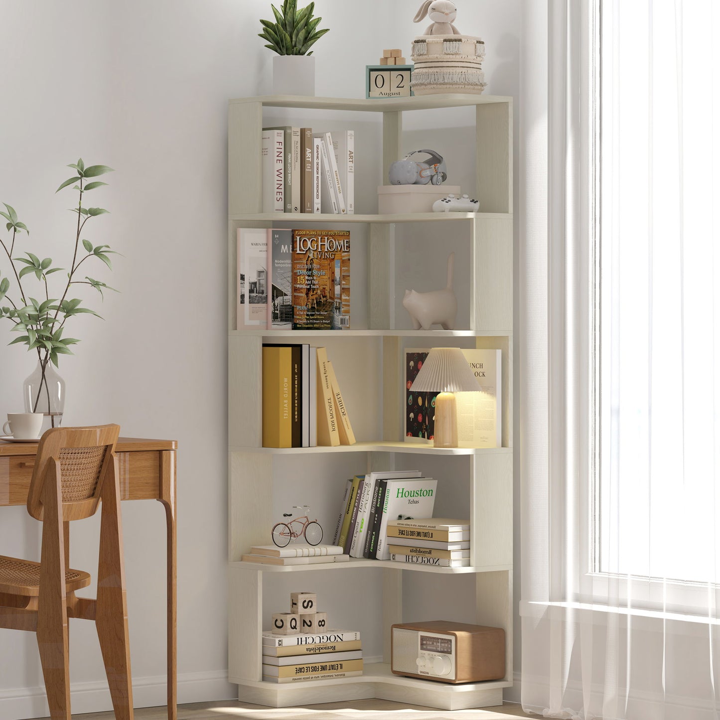 L-Shaped Corner Bookshelf