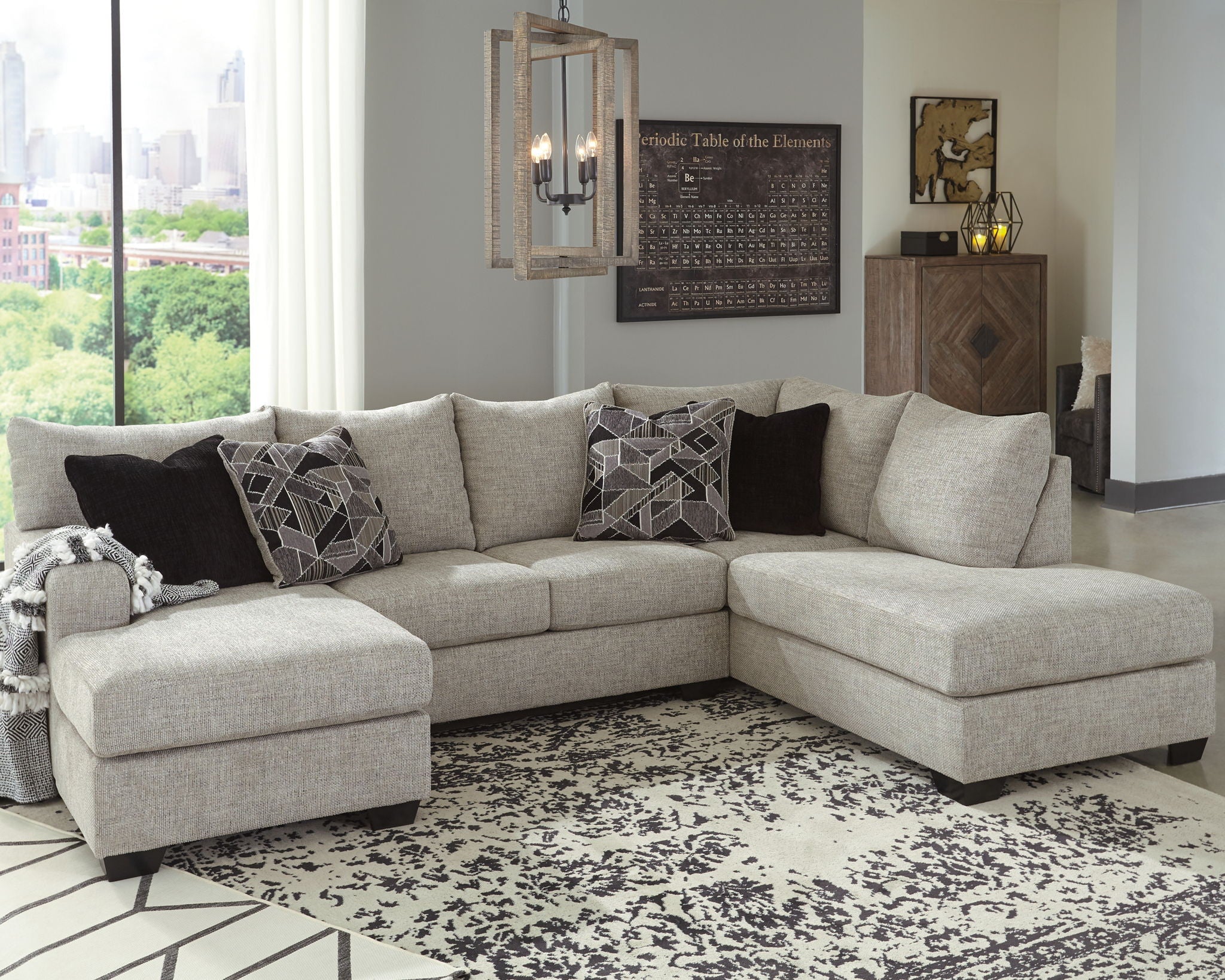 Megginson - Right Arm Facing Corner Chaise 2 Pc Sectional - Storm