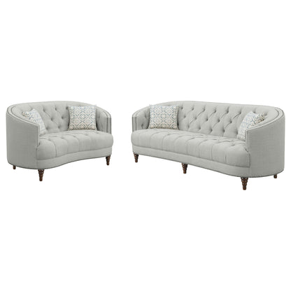 Veronica - Sofa And Loveseat 2 Piece Living Room Set - Gray