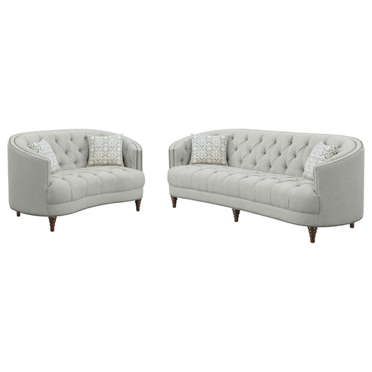 Veronica - Sofa And Loveseat 2 Piece Living Room Set - Gray