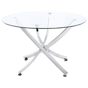 Declan - Round Top Dining Table - Chrome