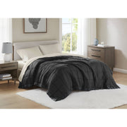 Windom - Twin Lightweight Down Alternative Blanket With Satin Trim - Black