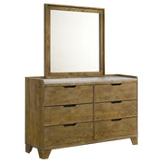 Packard - 6 Drawer Dresser With Mirror - Oak