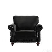 Upholstered Accent Armchair With Turned Legs For Living Room
