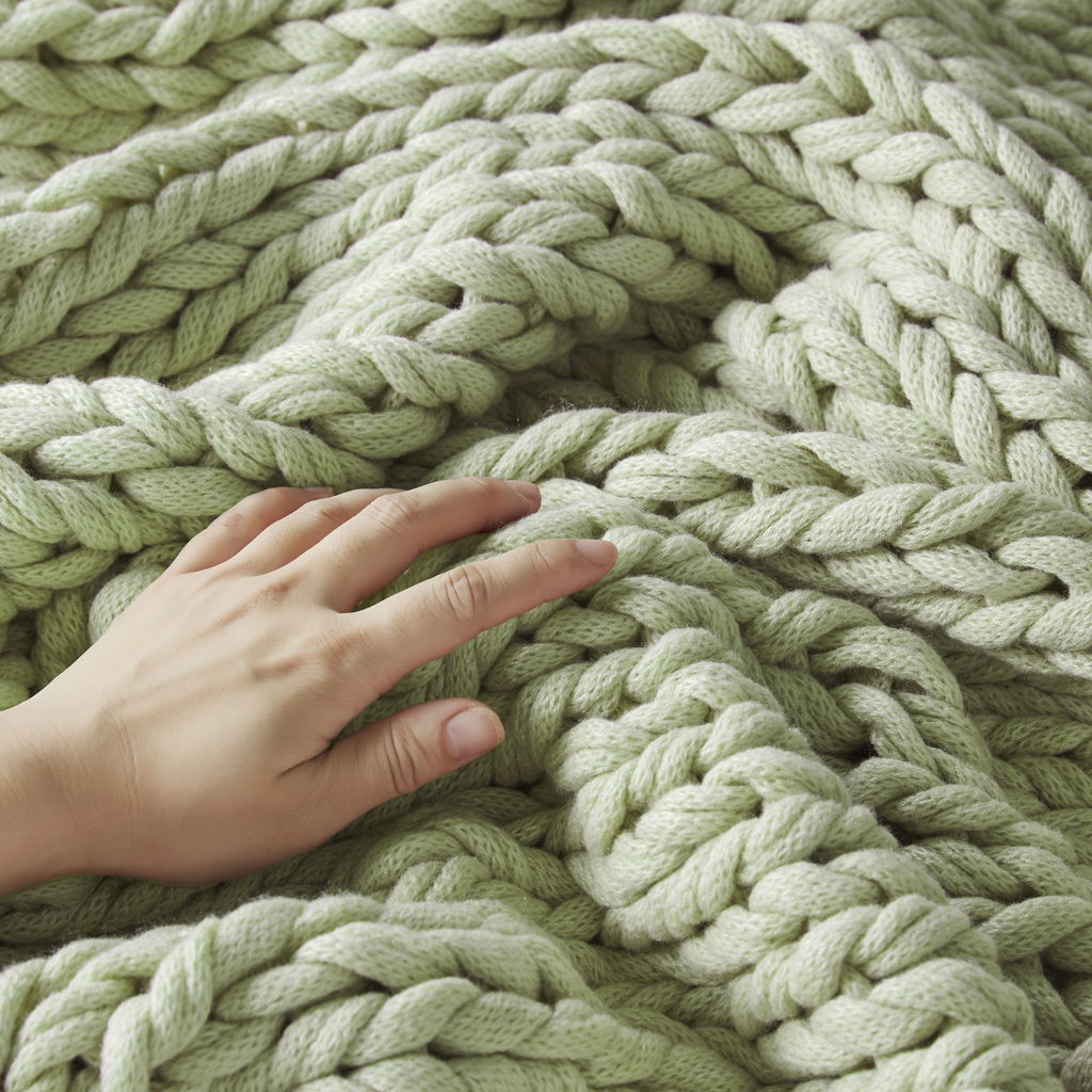 Chunky Double Knit - Handmade Throw - Sage Green