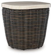 Kimora - Square End Table - Beige / Dark Brown