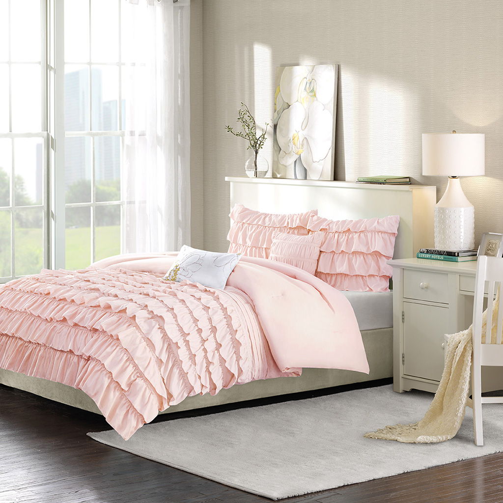 Waterfall - Twin Comforter Set - Blush