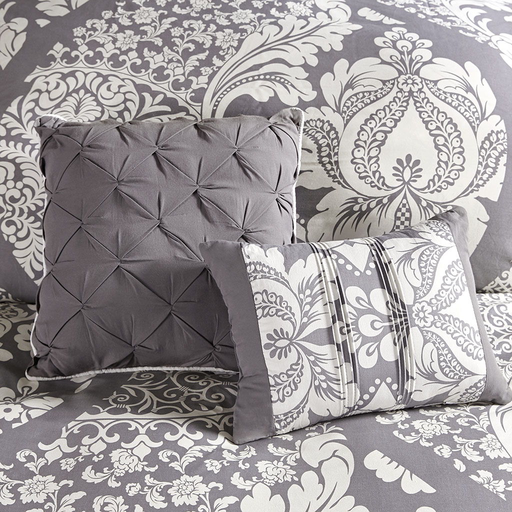 Vienna - 6 Piece Printed Duvet Cover Set - Gray