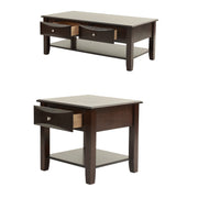 Table Set With Drawers And Open Shelf Storage
