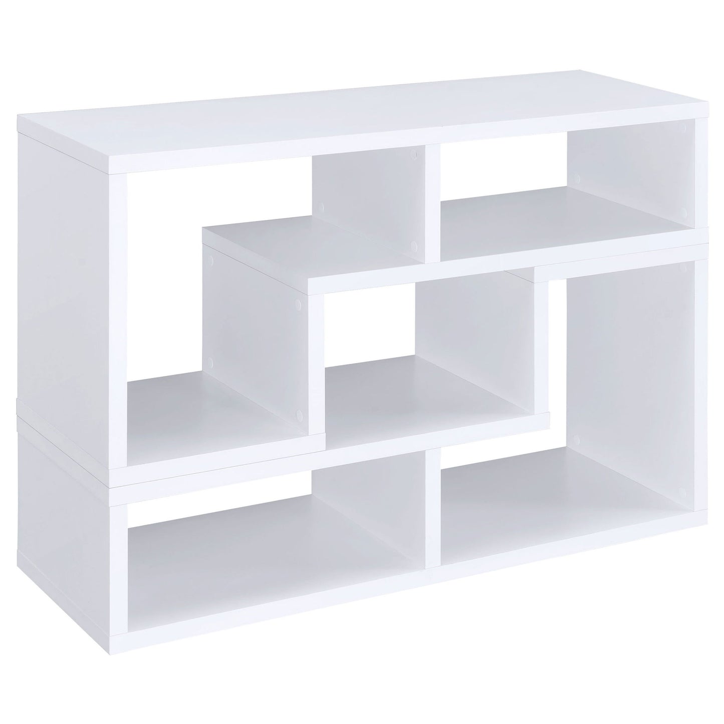 Convertable L-Shaped Bookcase With Open Shelves - White