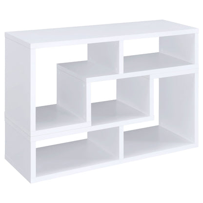 Convertable L-Shaped Bookcase With Open Shelves - White