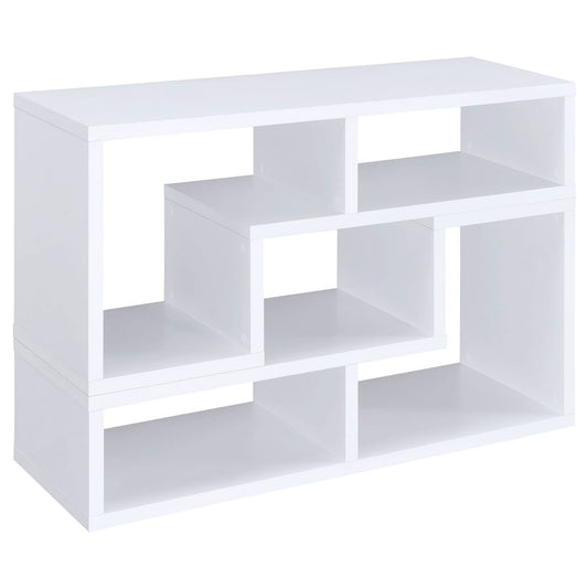 Convertable L-Shaped Bookcase With Open Shelves - White