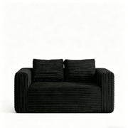 Cloud Loveseat Sofa, 2 Seater Boneless Couch - Black