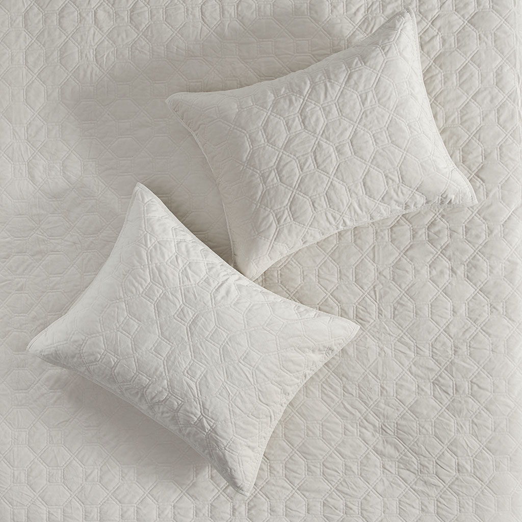 Harper - King Reversible 3 Piece Coverlet Set - Ivory