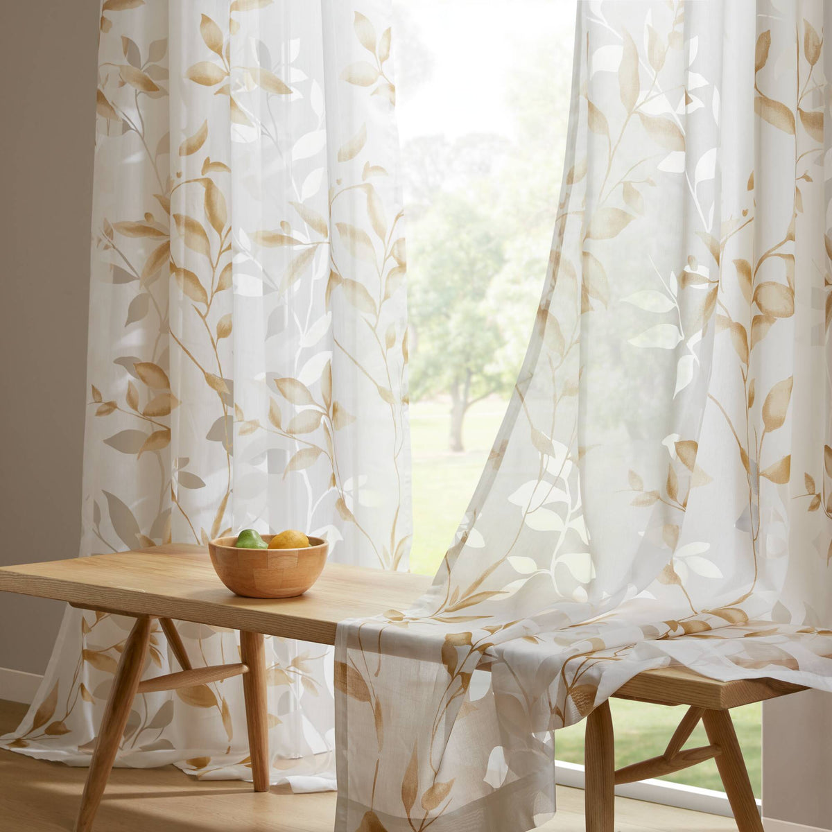 Cecily - 84" Burnout Printed Window Panel - Yellow