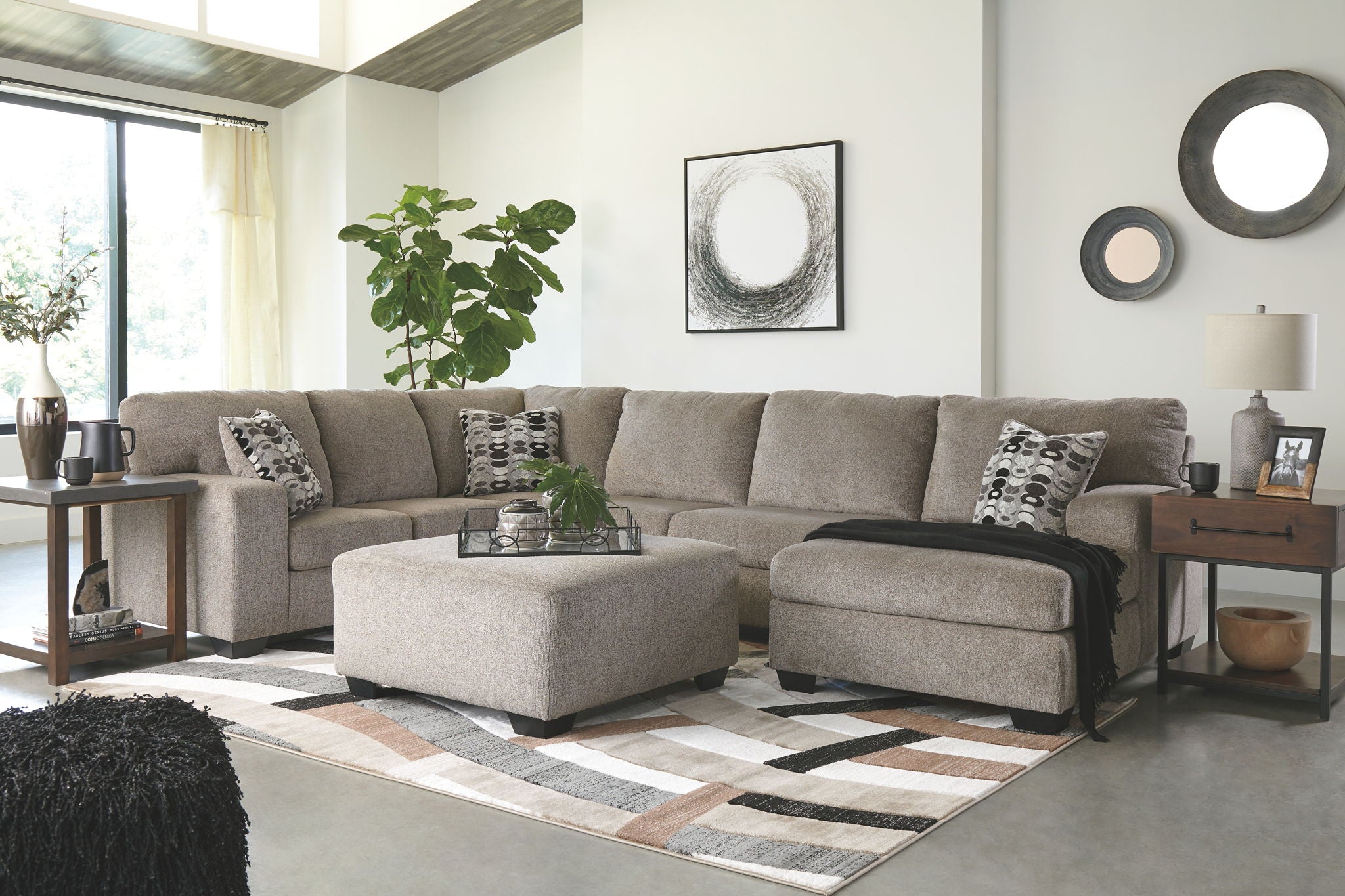 Ballinasloe - Oversized Accent Ottoman - Platinum